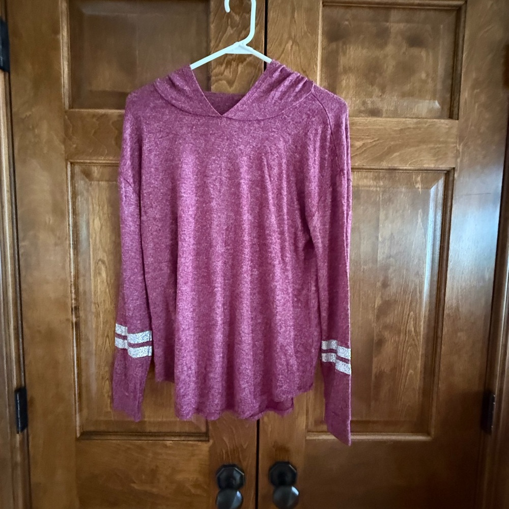 Justice Long Sleeve Lightweight Maroon Hoodie - Girls Size 20 (XXL)